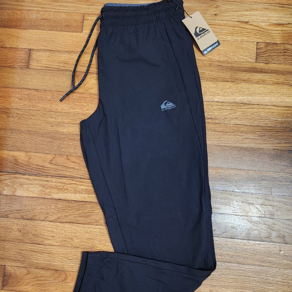Men's Quicksilver Dry Flight Joggers / Sweatpants / Athletic Pants - Onyx Black